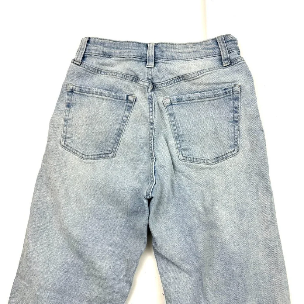 Wild Fable High Rise Straight Distressed Raw Hem‎ Women's size 4 Blue Jeans